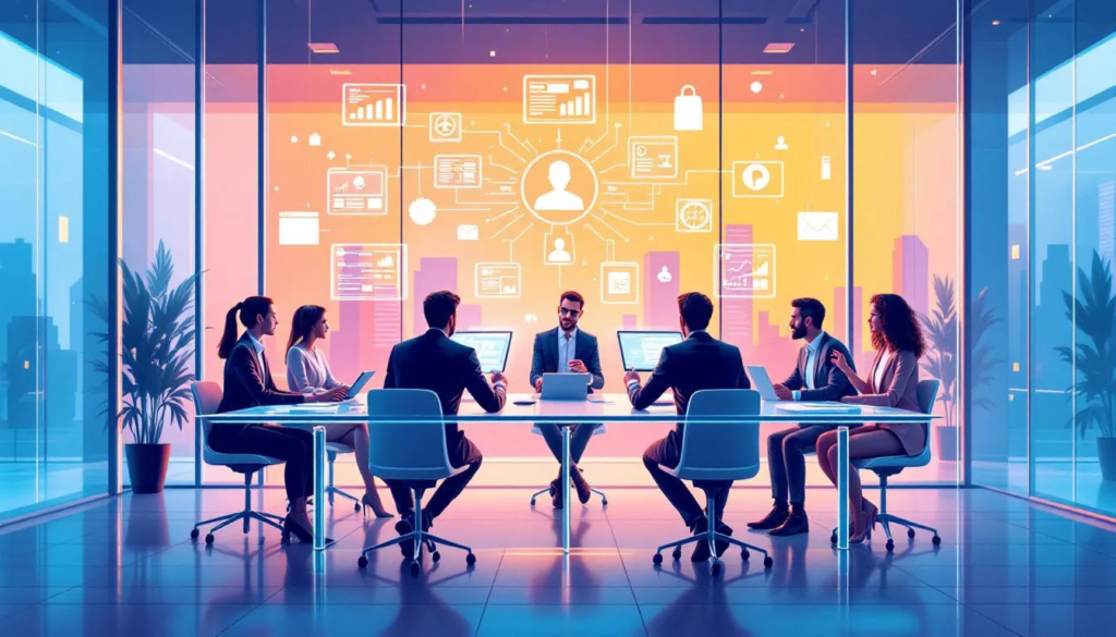 A team of PPC experts collaborating on campaign strategies.
