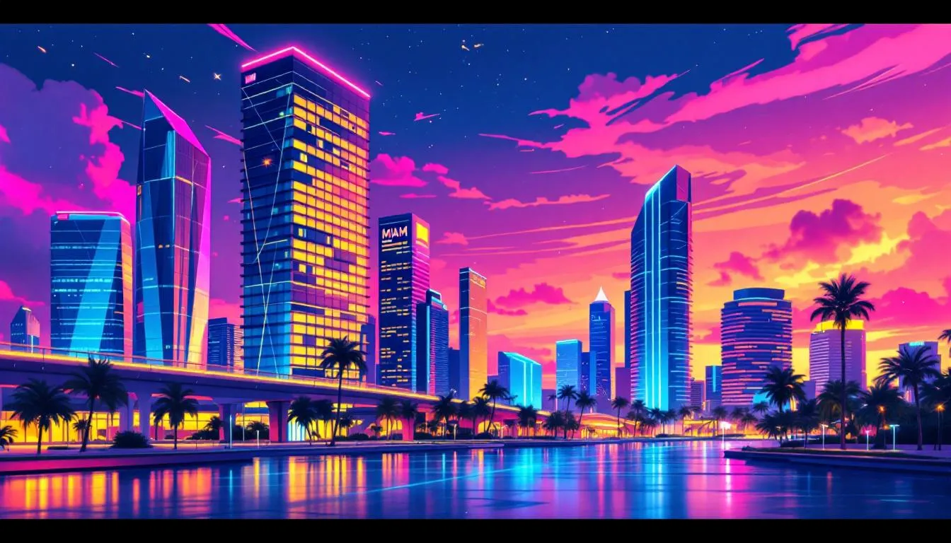 A vibrant Miami skyline representing local businesses thriving with PPC marketing.