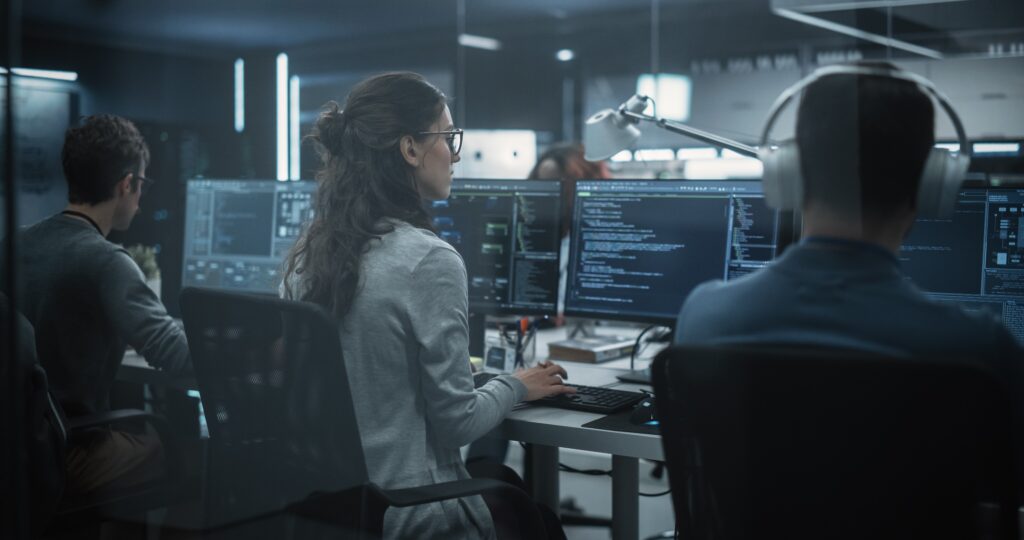 Team of SEO experts coordinating on a project